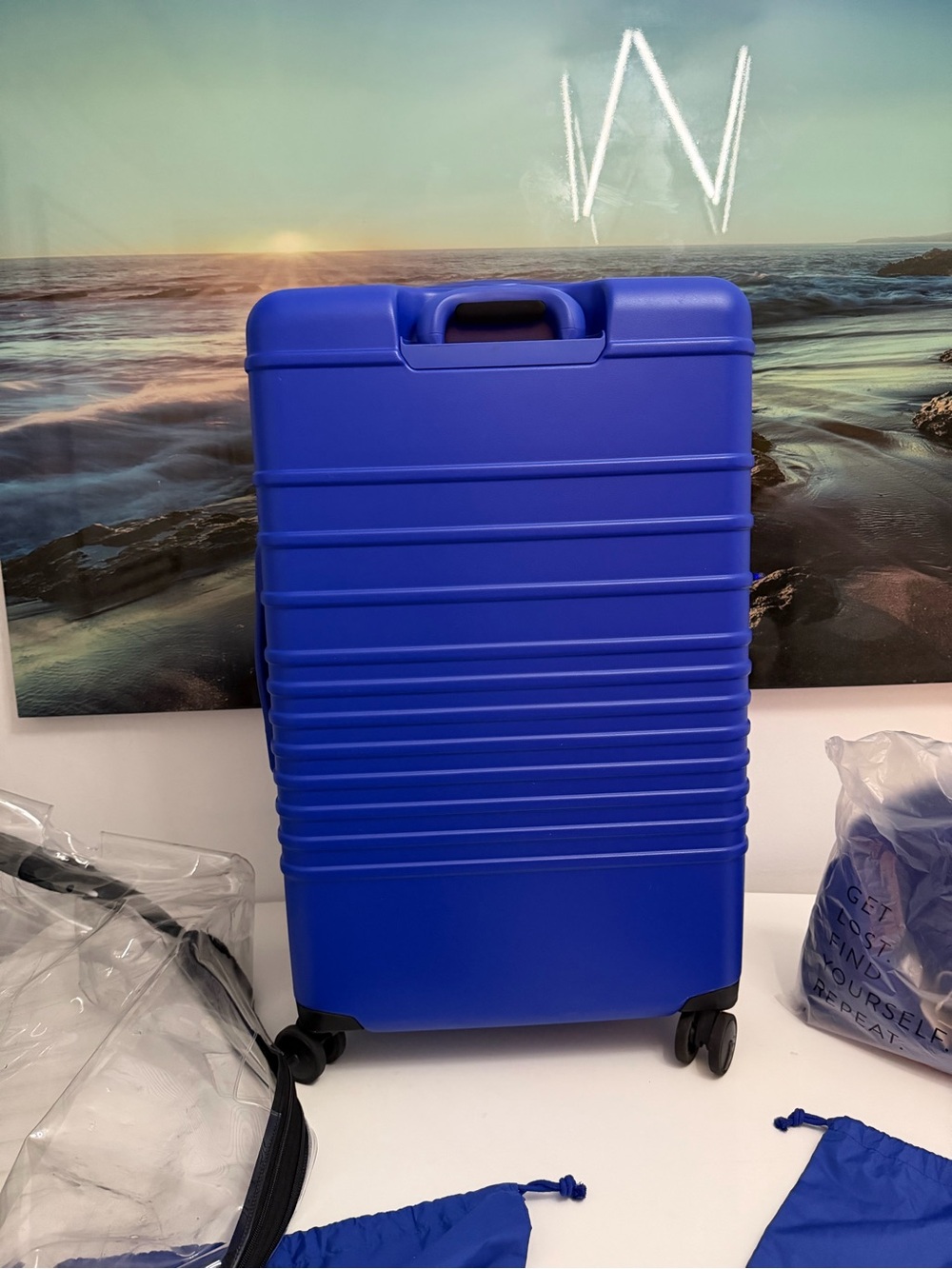 Beis Large Checked in Luggage: Matte Cobalt Blue Edition *Bundle*
